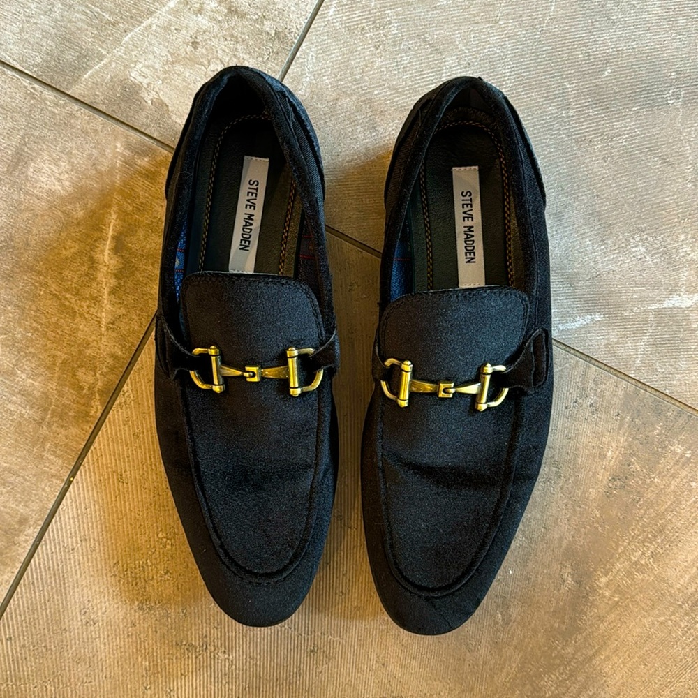 Steve Madden Men’s Black Velvet Loafer 10.5